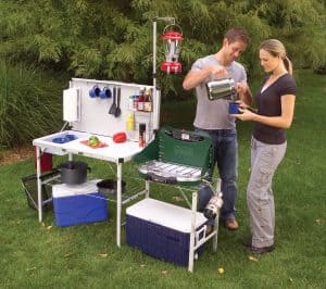 car camping kitchen setup