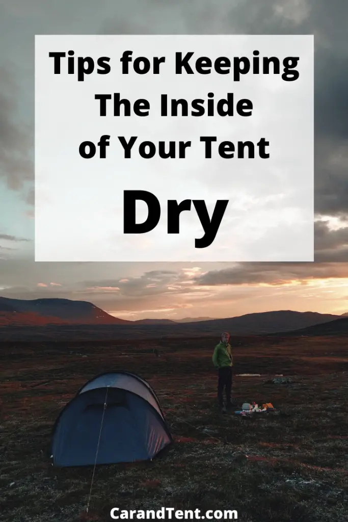 tips for keeping your tent dry graphic