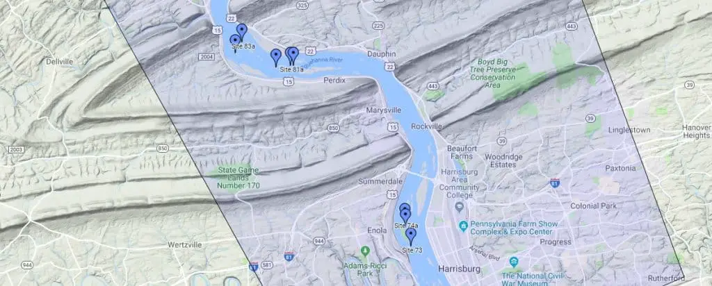 susquehanna river camping island map