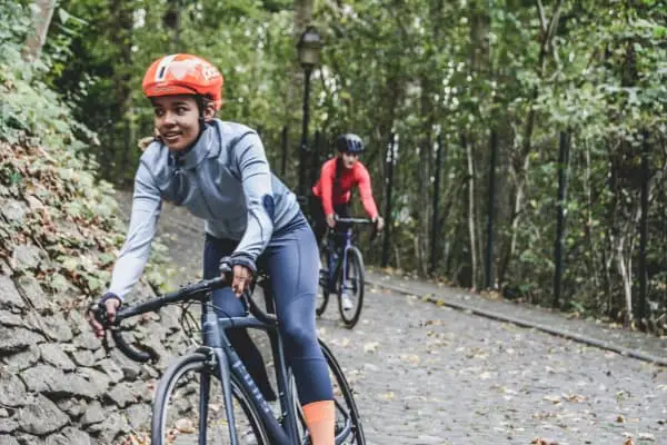 cyclist on trail