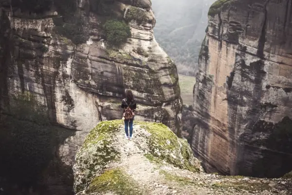 hiking downhill