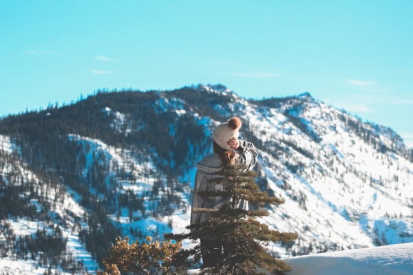 person in snow