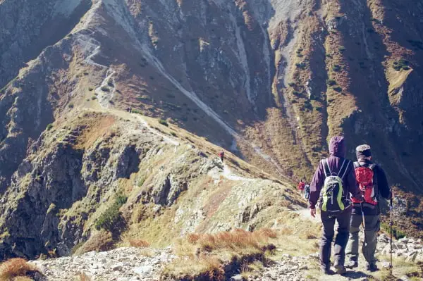 downhill hiking