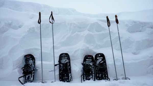 snowshoes in snow