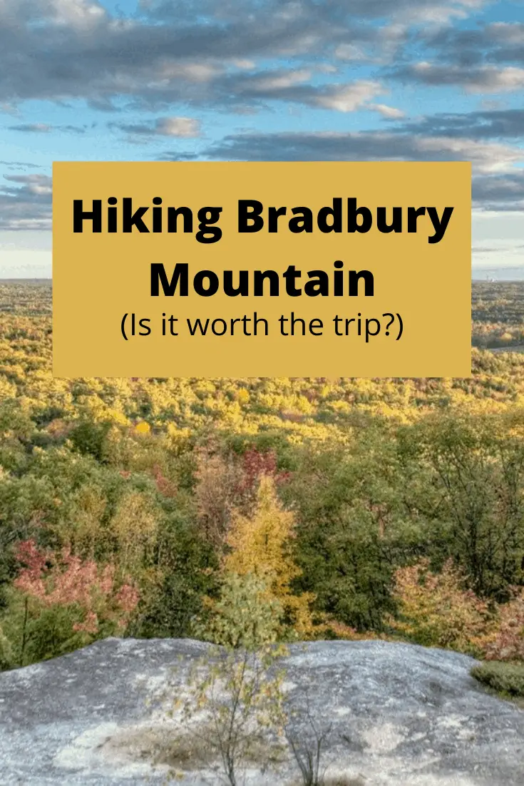 Hiking Bradbury Mountain pin3
