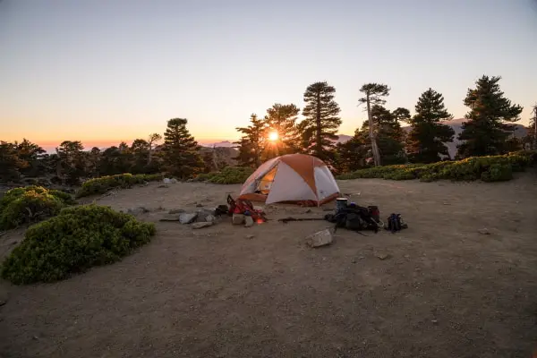 tent in hot sun