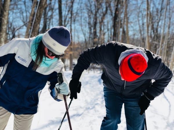 cross country skis vs snowshoeing