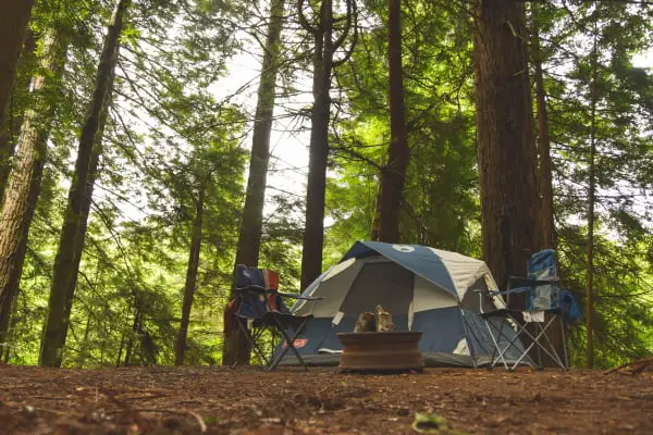 instant tent with camping chairs