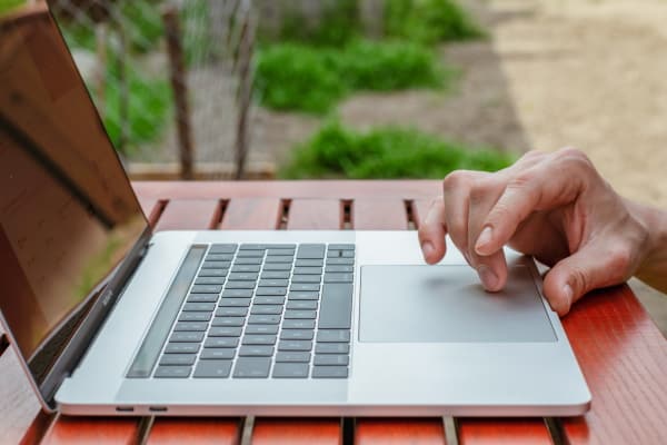 laptop outside