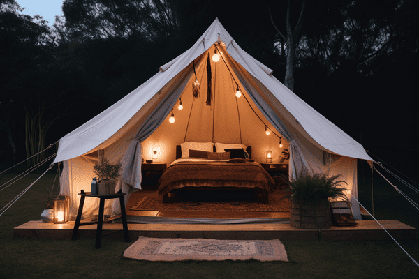 canvas glamping tent