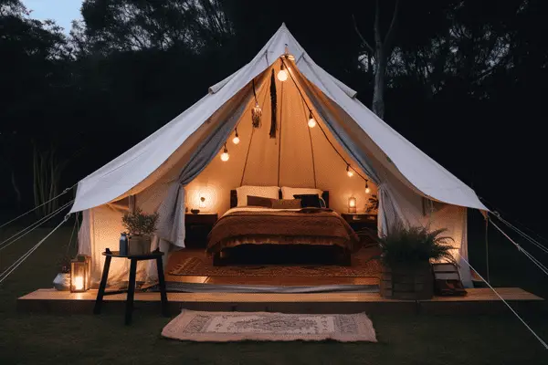 canvas glamping tent