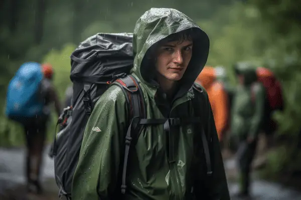 rain jacket with taped seams