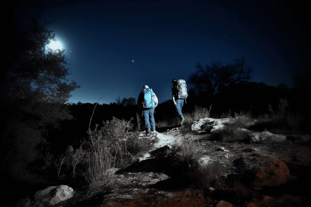 moonlight hiking