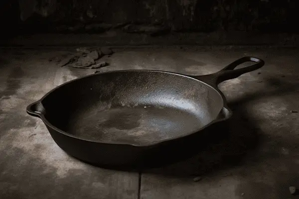 rusty cast iron pan