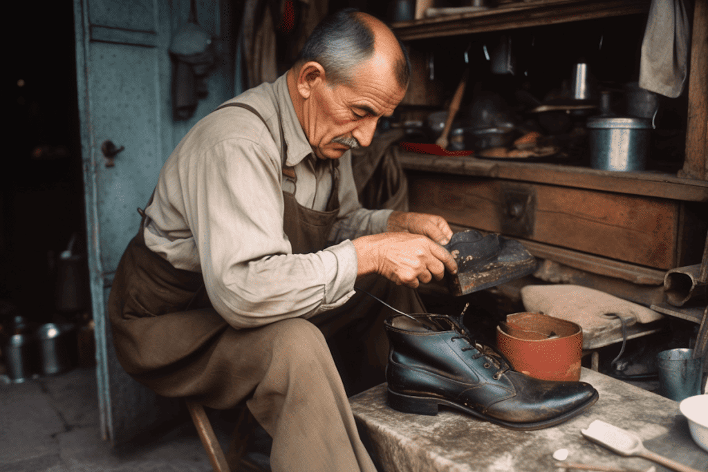 shoe cobbler resoling boots