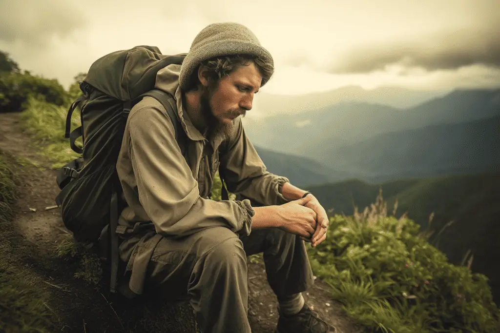 unhappy hiker