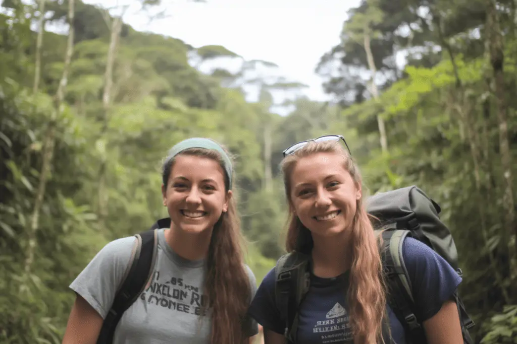 two hikers in wilderness therapy