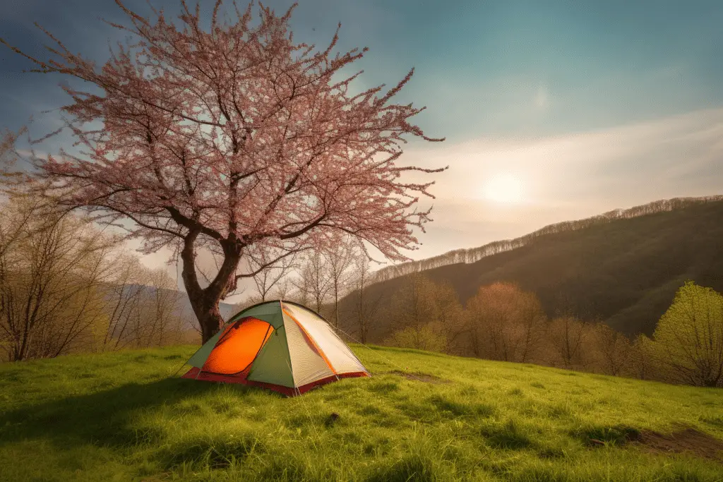 camping in the spring