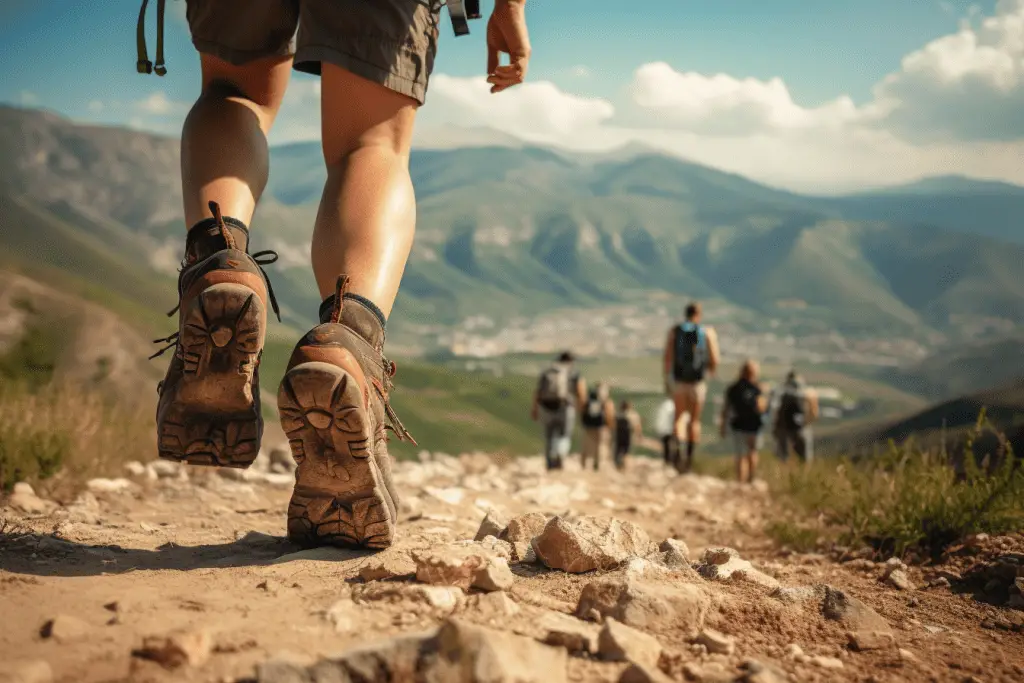 group of people hiking