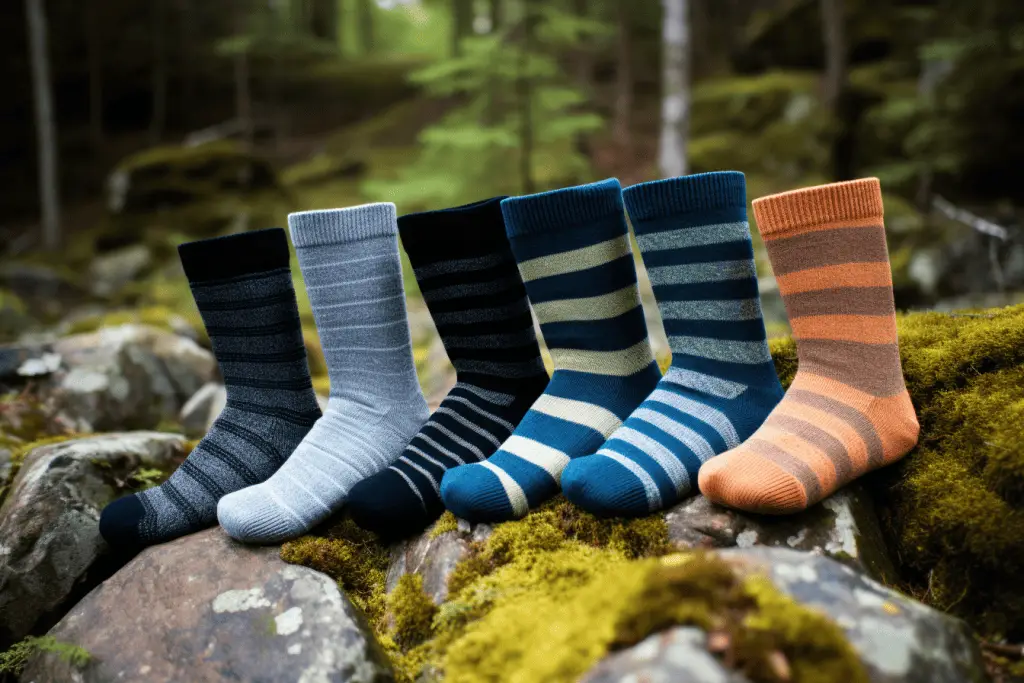 merino wool and polyester socks