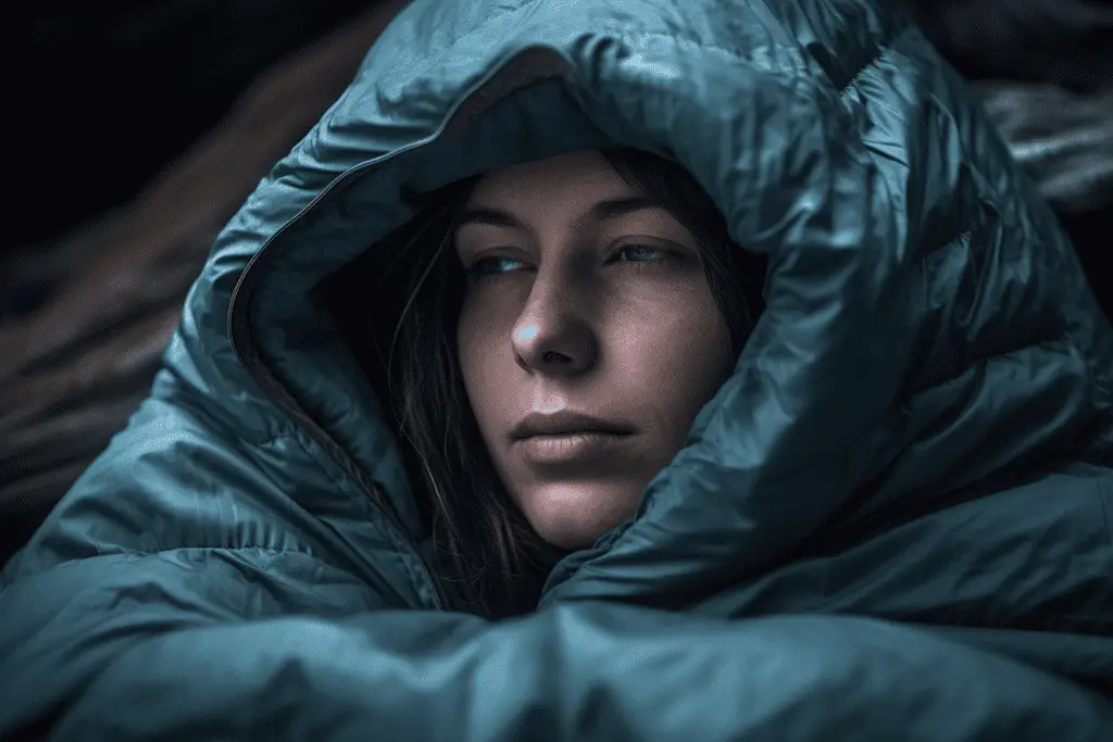 woman in a sleeping bag