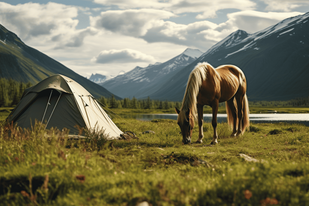 equine camping near water