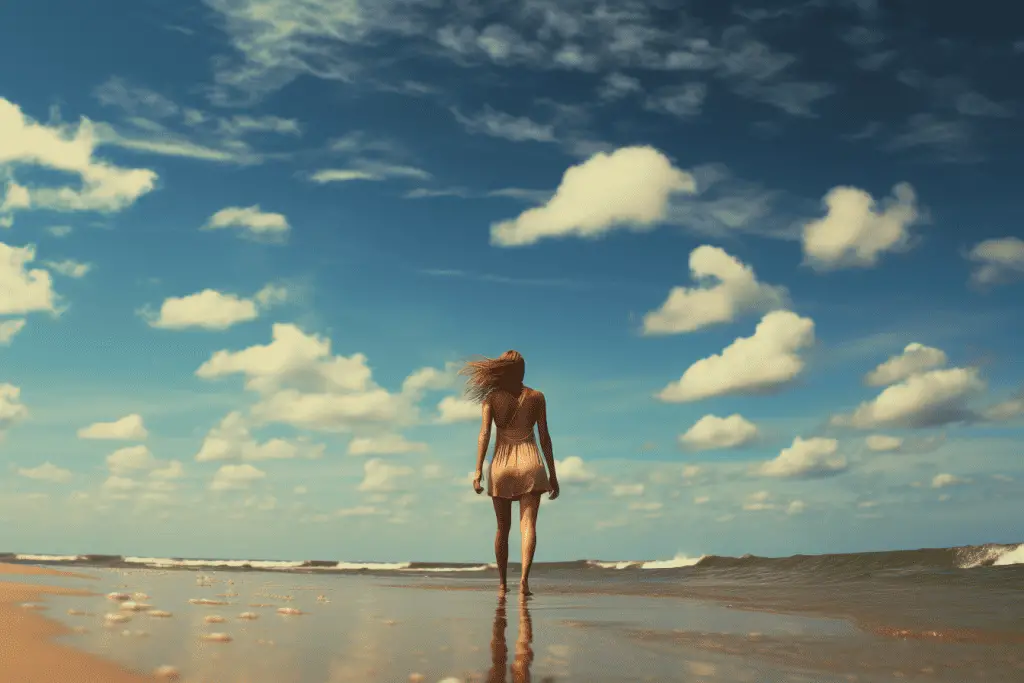 woman on a beach